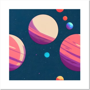 Colorful planets pattern Posters and Art